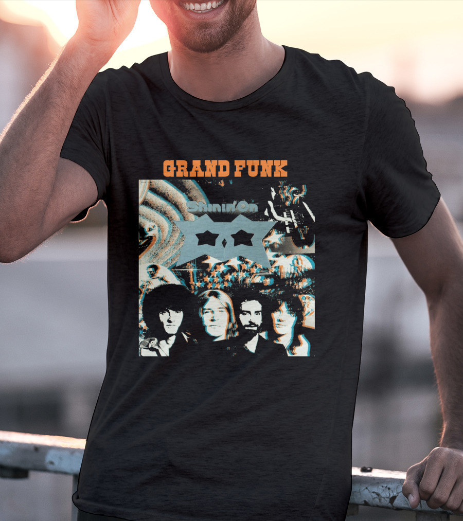 Grand Funk Railroad Shinin' On Album Cover Art With Band Members T-Shirt