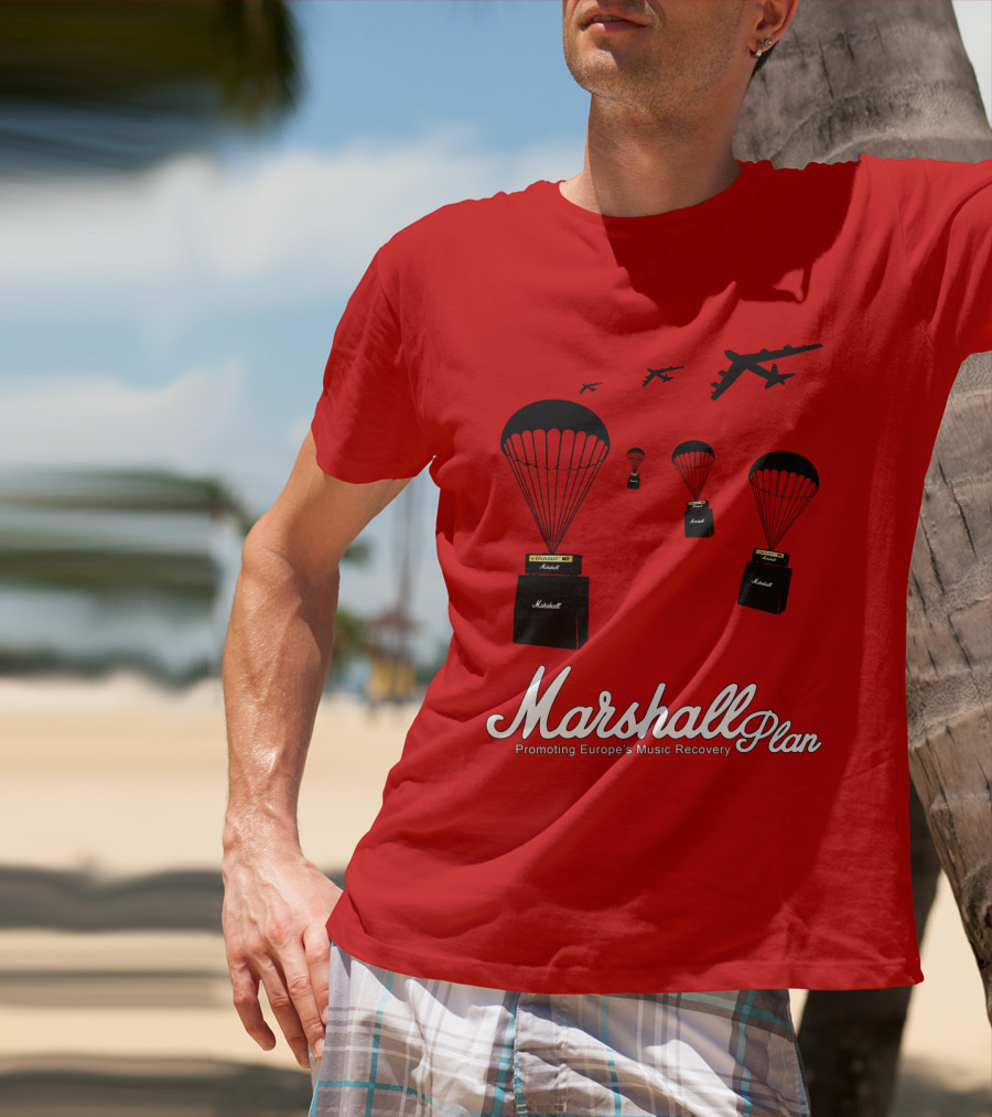 Marshall Plan Amplifiers Parachuted For Europe's Music Recovery T-Shirt