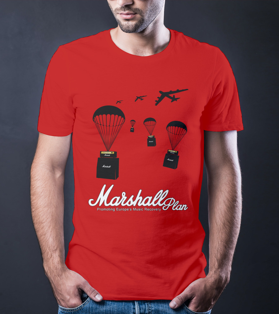 Marshall Plan Amplifiers Parachuted For Europe's Music Recovery T-Shirt