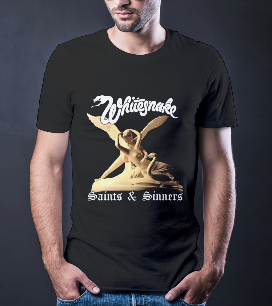 Whitesnake Saints And Sinners Angel And Snake Sculpture T-Shirt
