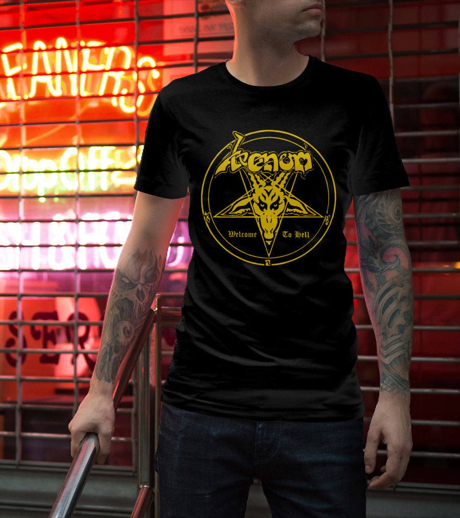 Venom Welcome To Hell Pentagram Goat T-Shirt