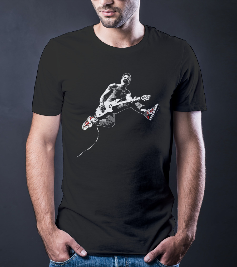 Guitarist Jumping With Red Sneakers T-Shirt