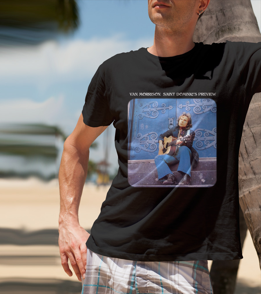 Van Morrison Saint Dominic's Preview Acoustic Session Blue Doorway Background T-Shirt