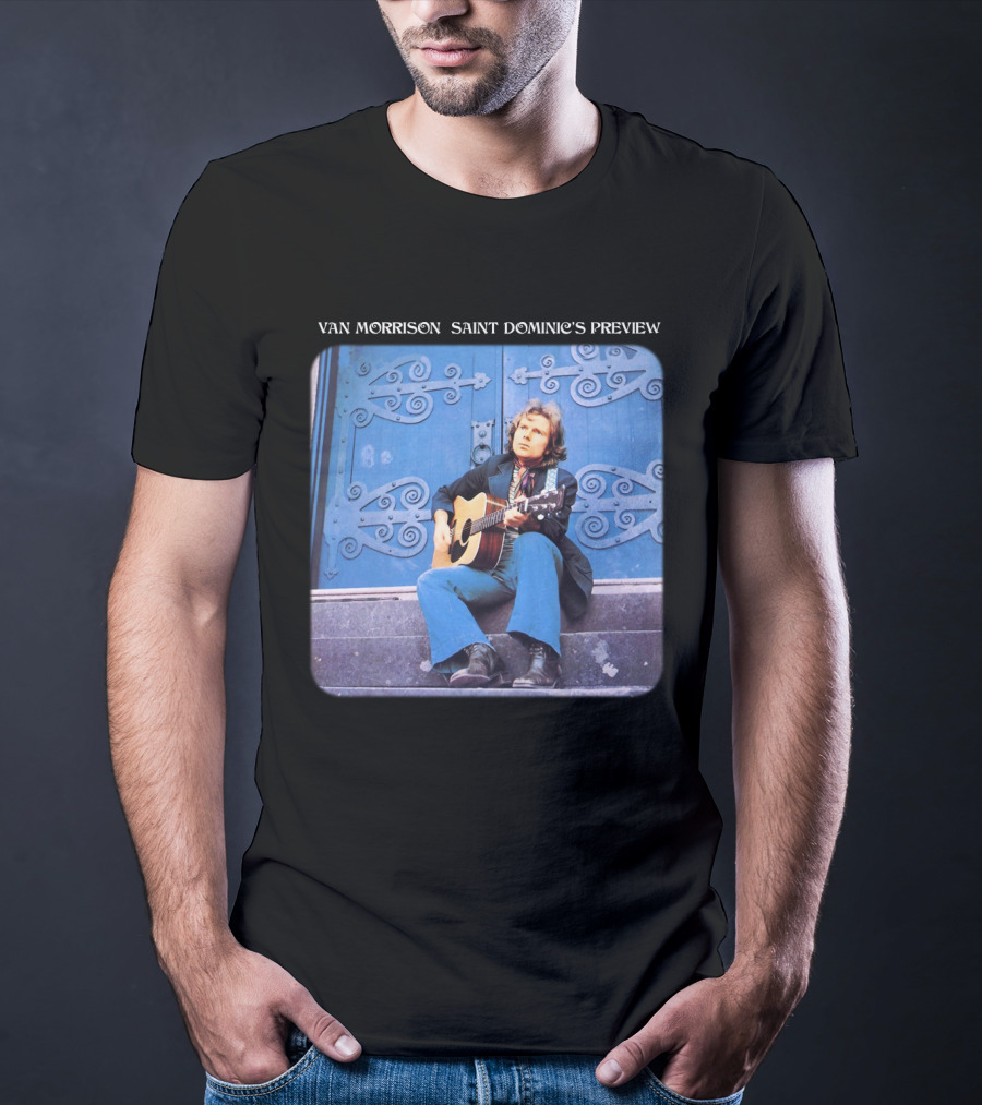 Van Morrison Saint Dominic's Preview Acoustic Session Blue Doorway Background T-Shirt