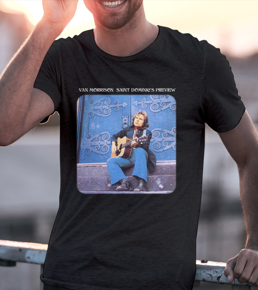 Van Morrison Saint Dominic's Preview Acoustic Session Blue Doorway Background T-Shirt