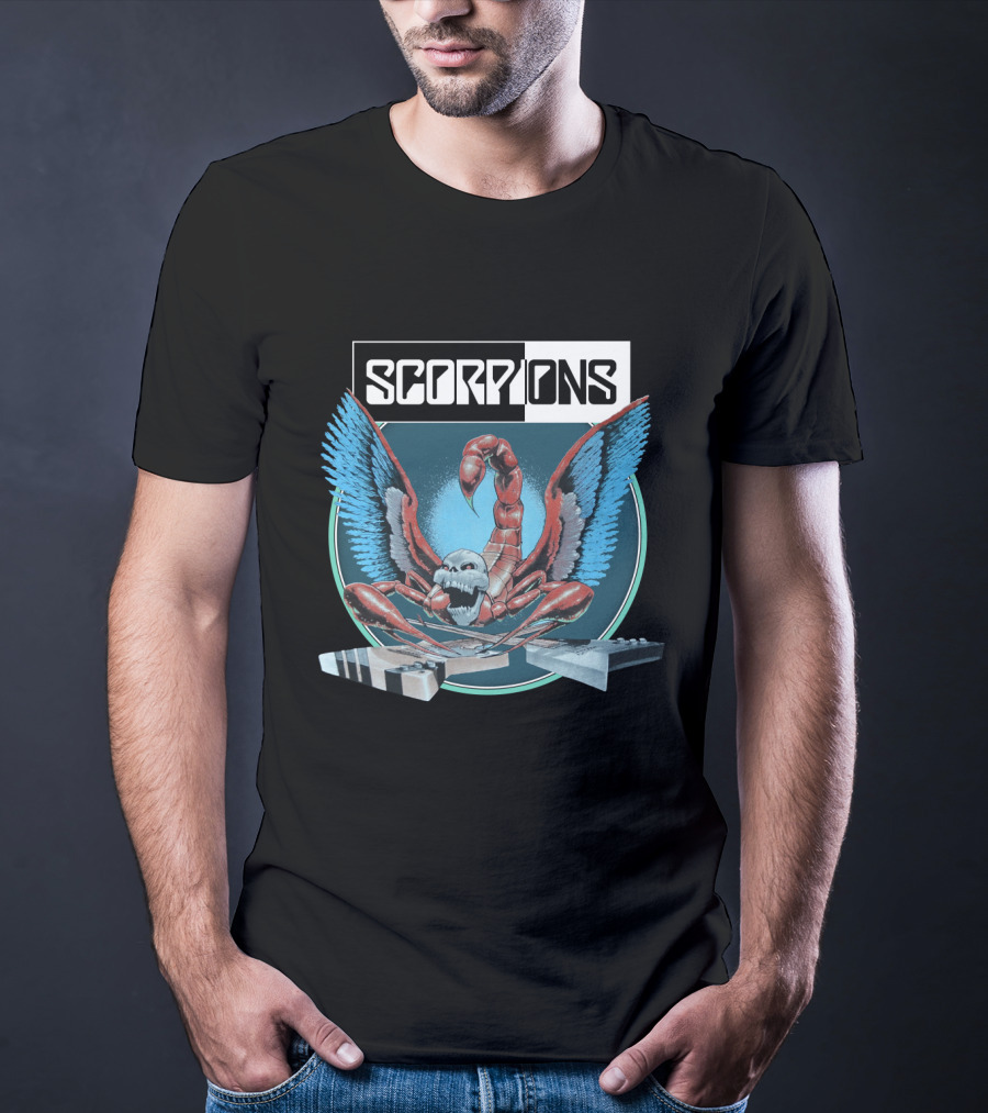 Scorpions Rock Band Winged Scorpion With Guitars T-Shirt