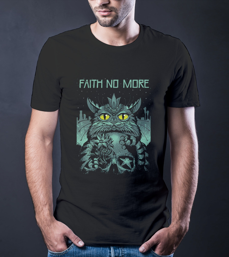 Faith No More Galactic Cat 09 Starry Night Skyline T-Shirt