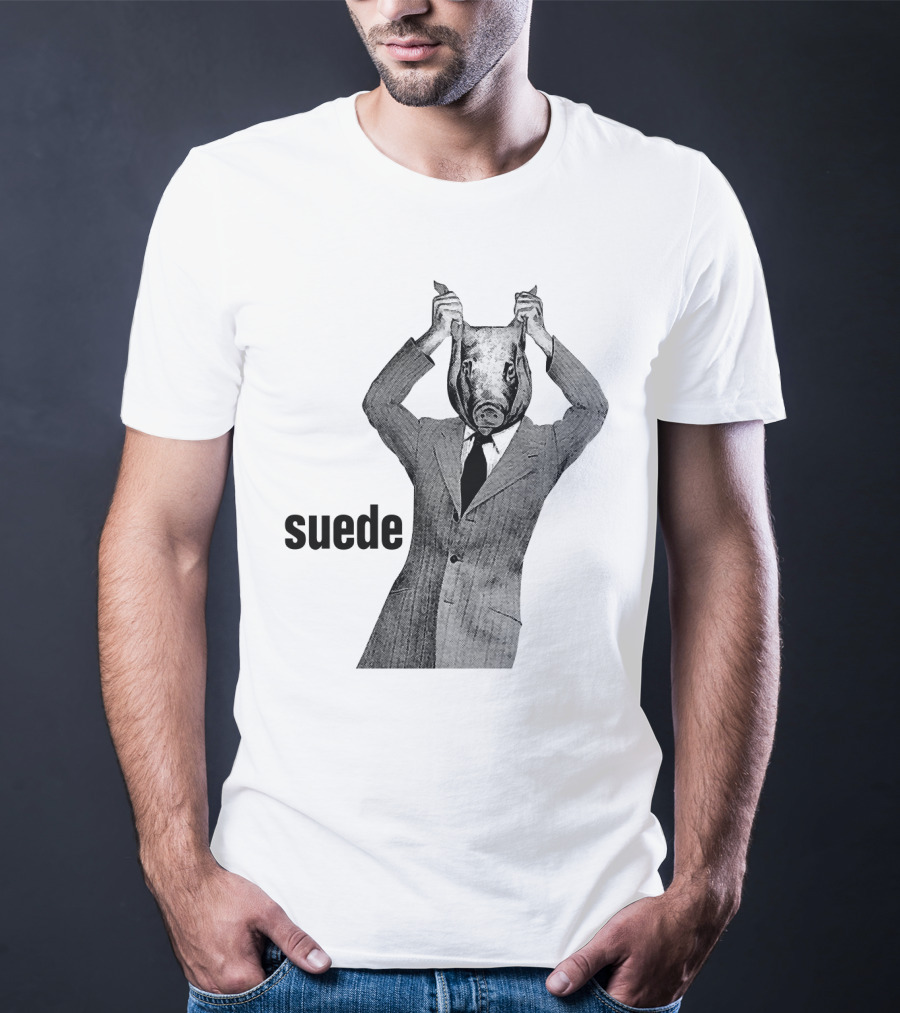Suede Pig Head Suit Man Artwork Sde T-Shirt