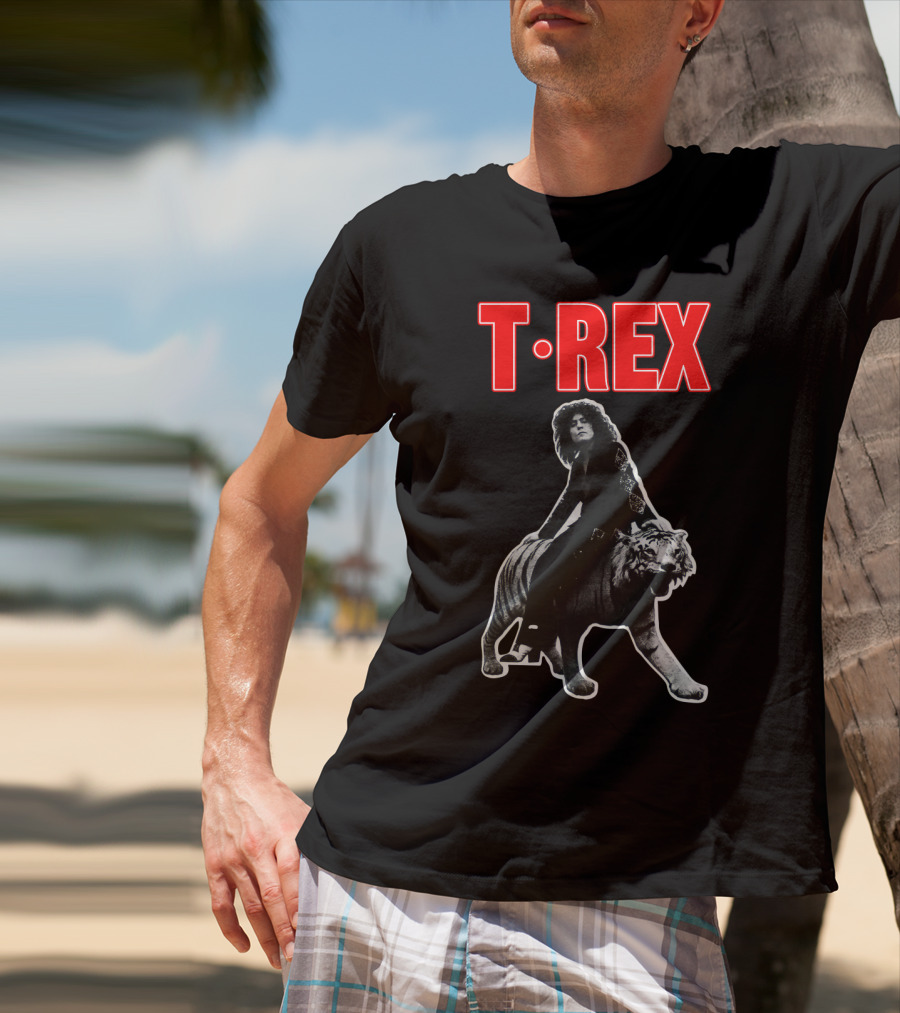 T. Rex Iconic Rock Legend Riding Tiger T-Shirt