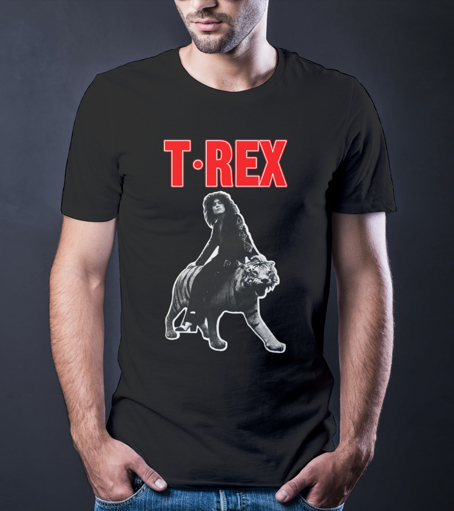 T. Rex Iconic Rock Legend Riding Tiger T-Shirt