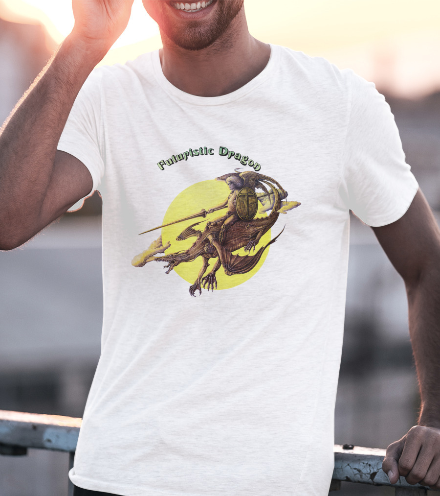 Futuristic Dragon Warrior Riding Sky Beast T-Shirt