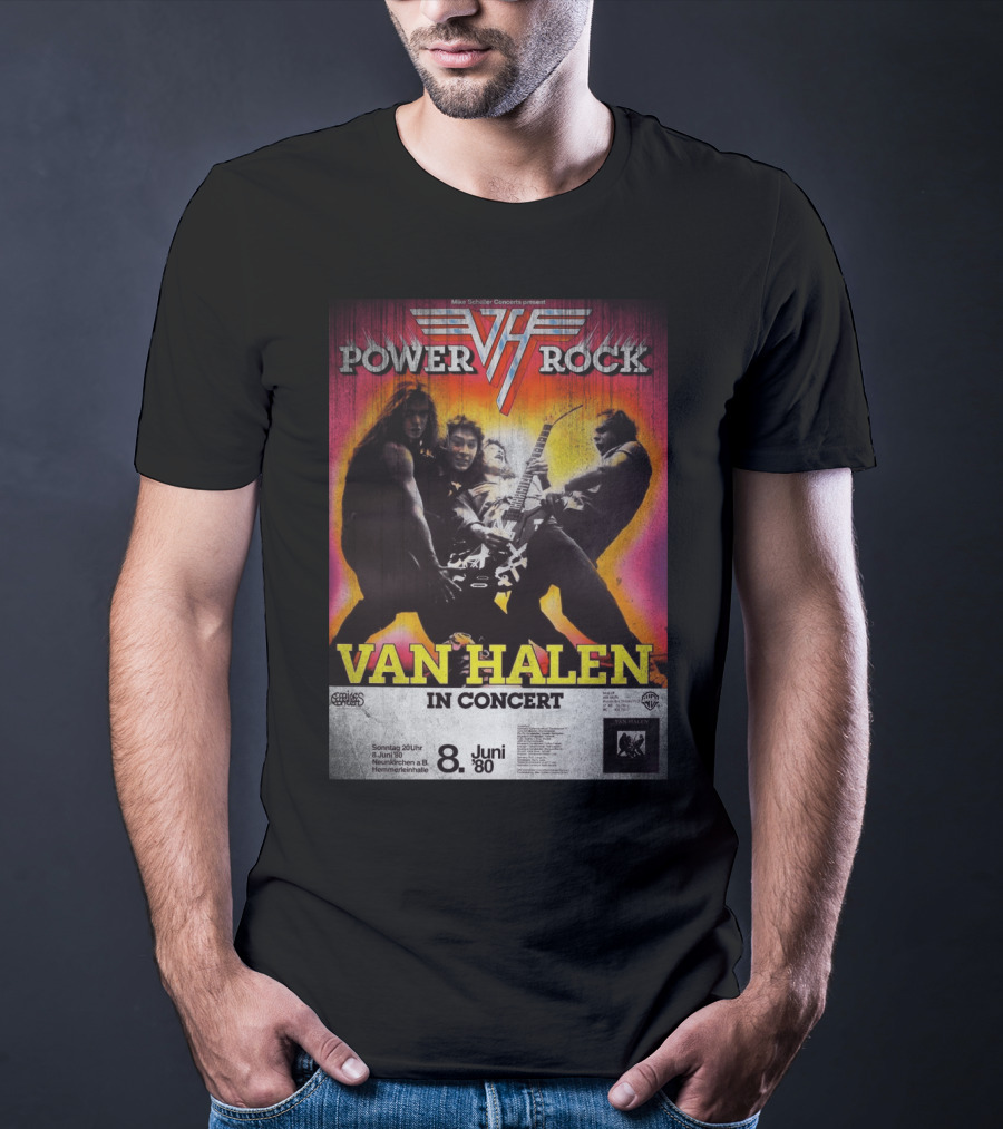 Van Halen Power Rock Concert 8 June 1980 Germany T-Shirt