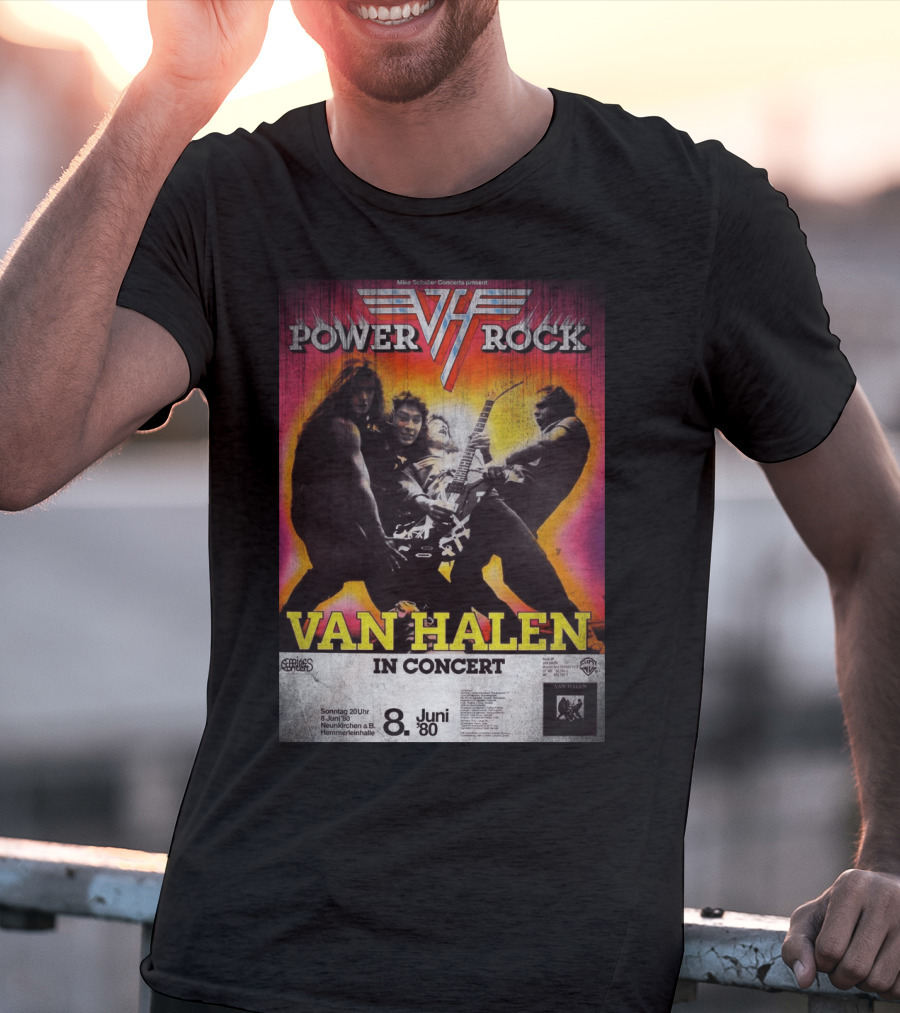 Van Halen Power Rock Concert 8 June 1980 Germany T-Shirt