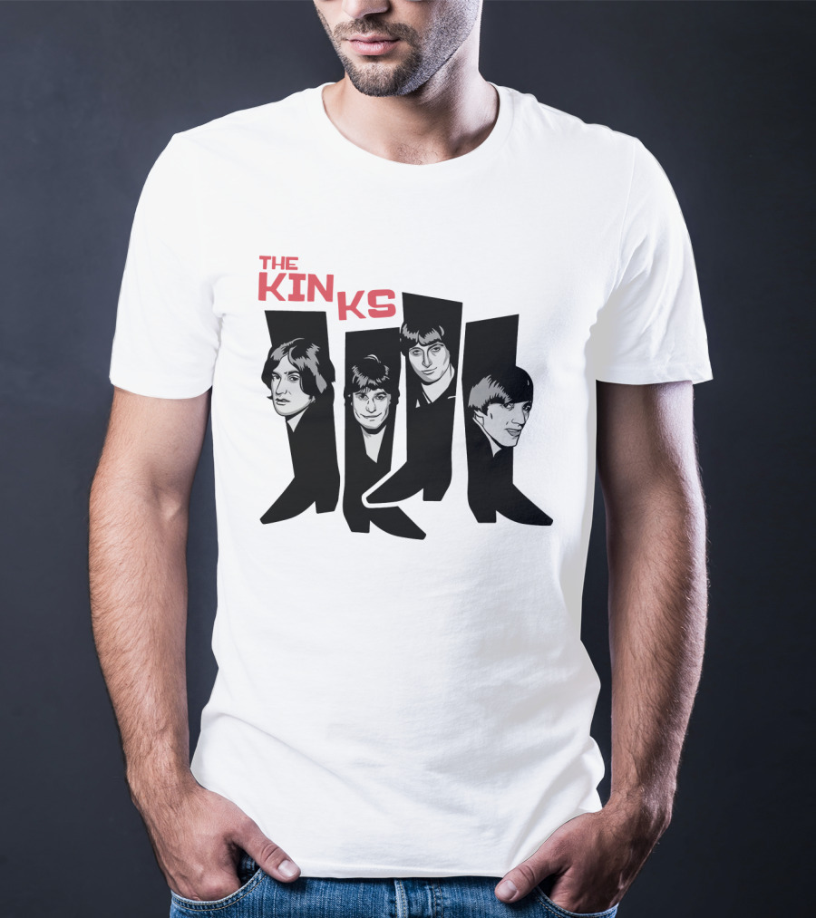 The Kinks Iconic Band Members Black Silhouette Art T-Shirt