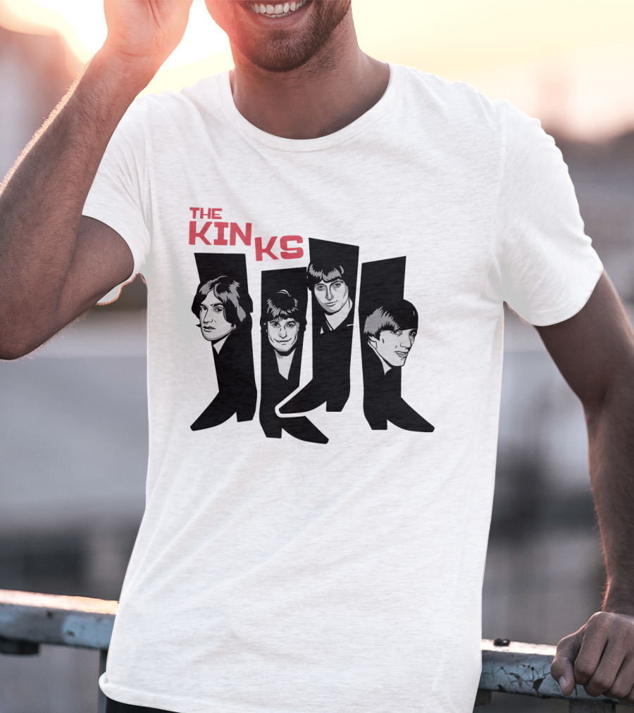 The Kinks Iconic Band Members Black Silhouette Art T-Shirt