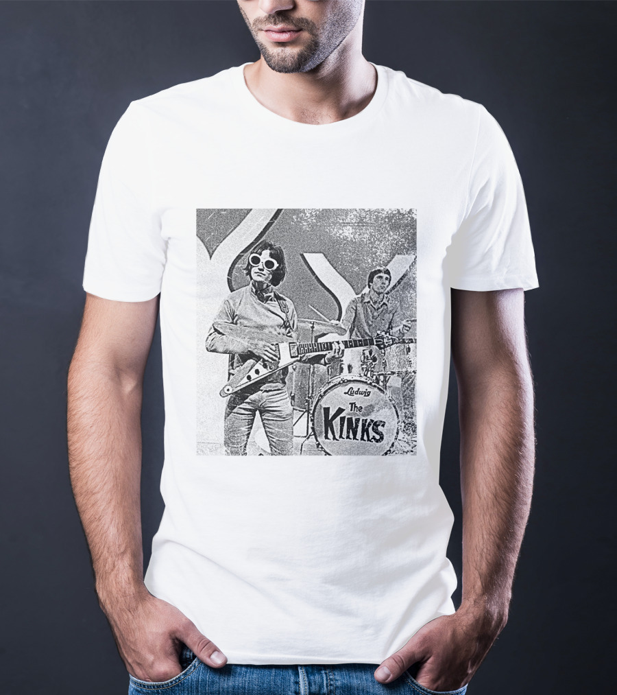 The Kinks Vintage Band Photo Performance With Ludwig Drum Kit T-Shirt