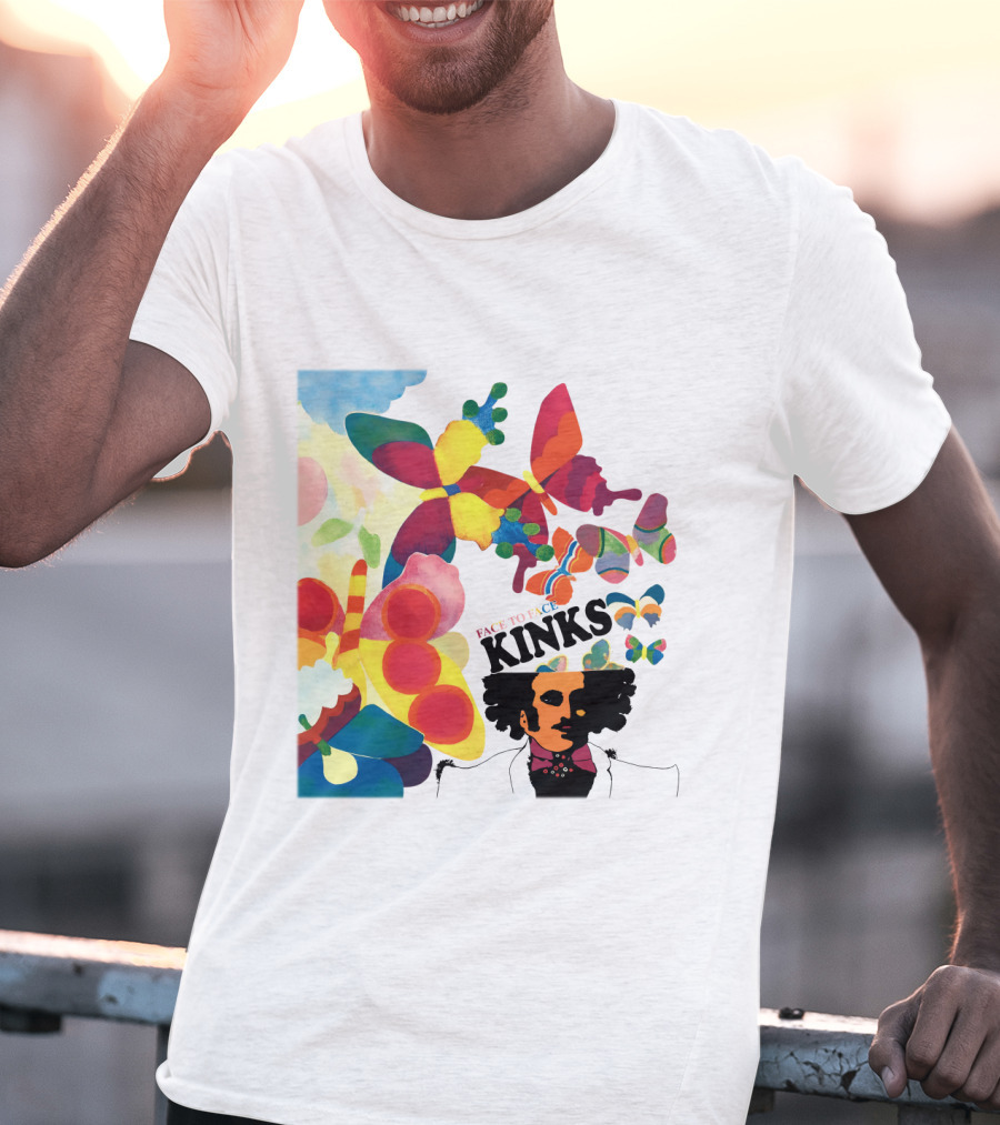 Face To Face Kinks Psychedelic Butterfly Collage T-Shirt