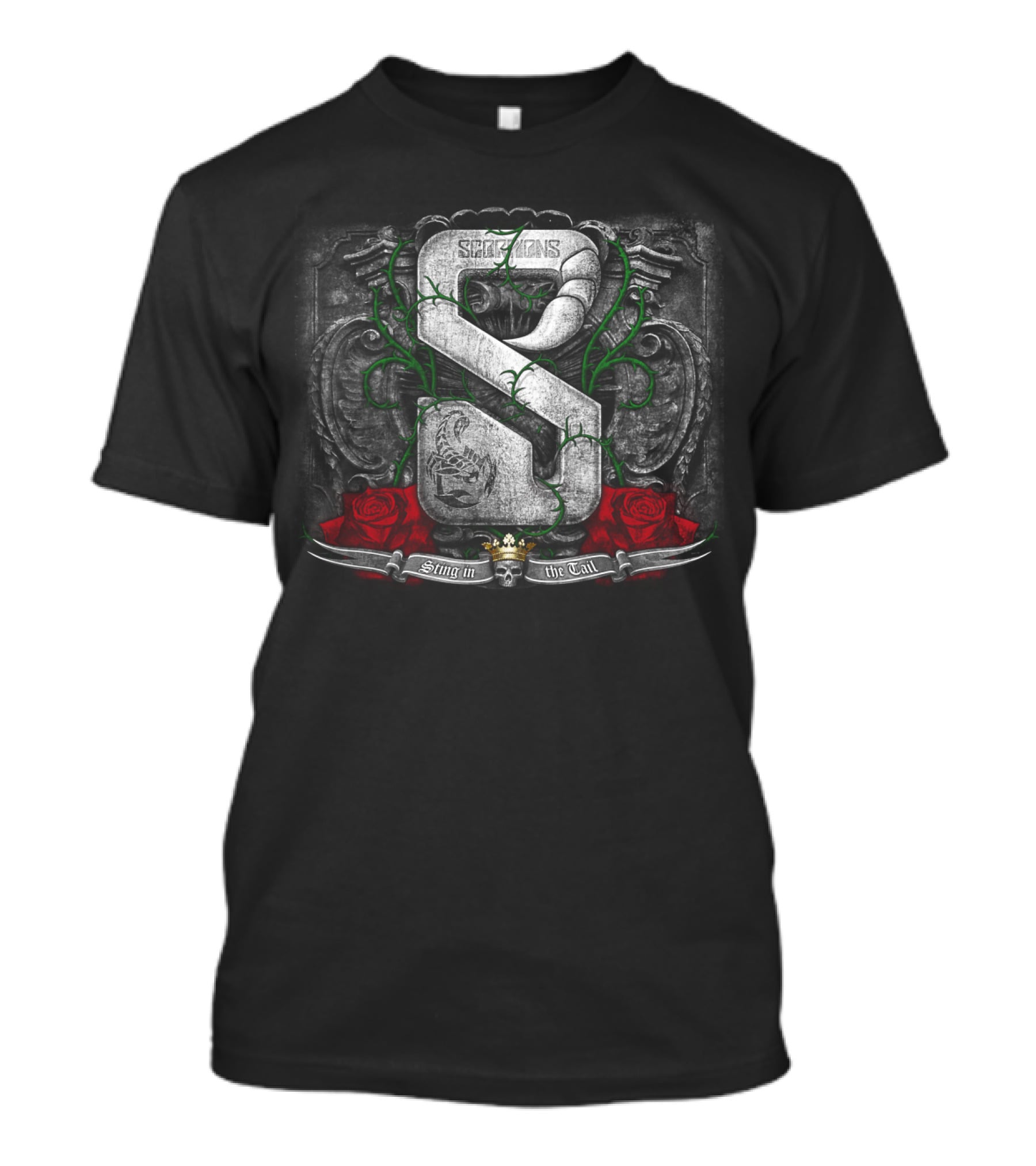 Scorpions S Sting In The Tail Roses Tiger Wings T-Shirt