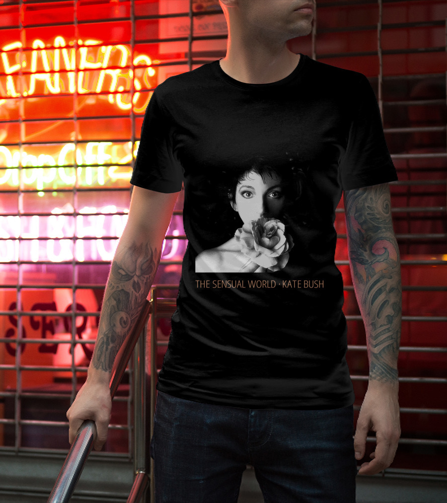 The Sensual World Kate Bush Flower Portrait Black And White T-Shirt