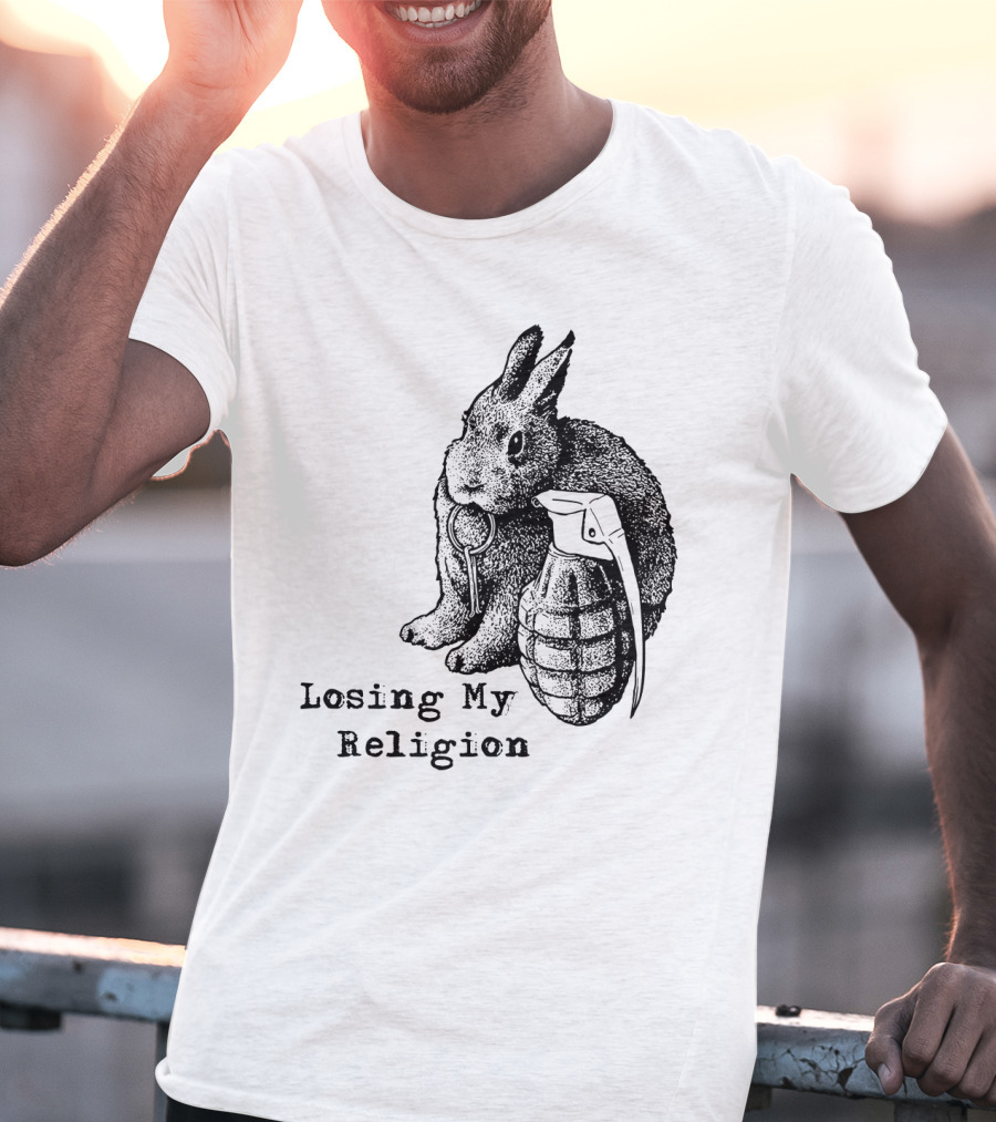Losing My Religion Surreal Rabbit Grenade T-Shirt