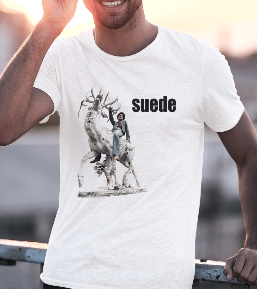 Suede Riding Stag Sculpture T-Shirt