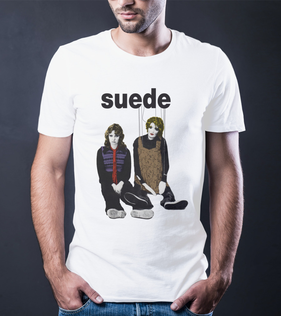 Suede Band Puppet Imagery With Colorful Outfits T-Shirt