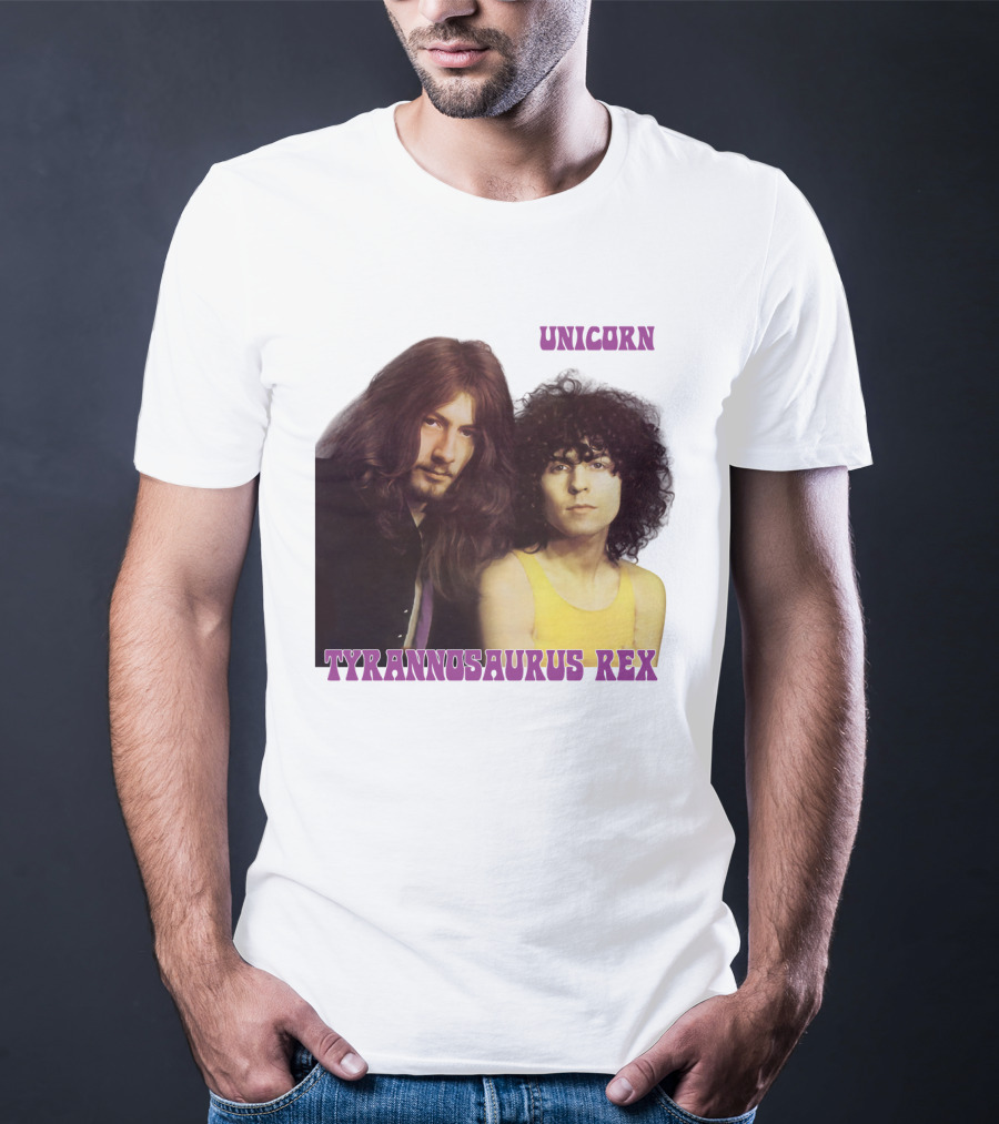 Unicorn Tyrannosaurus Rex Band Members Retro Photo T-Shirt