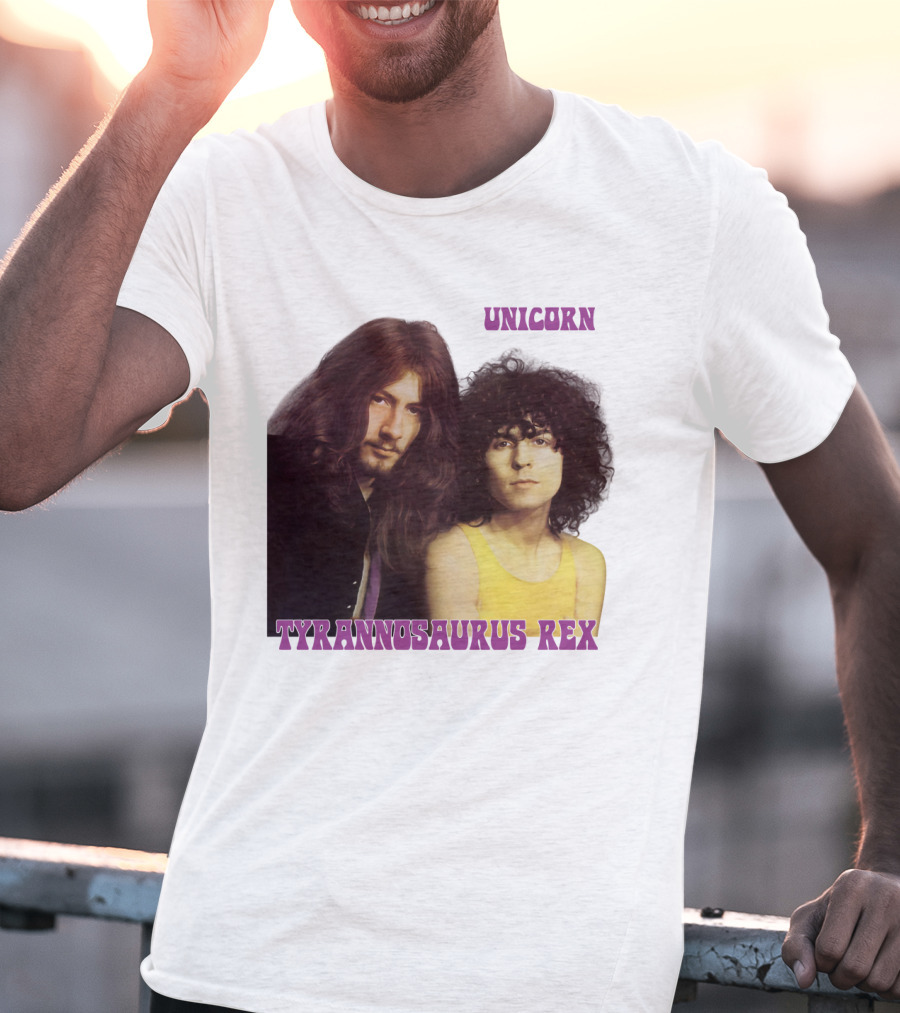 Unicorn Tyrannosaurus Rex Band Members Retro Photo T-Shirt