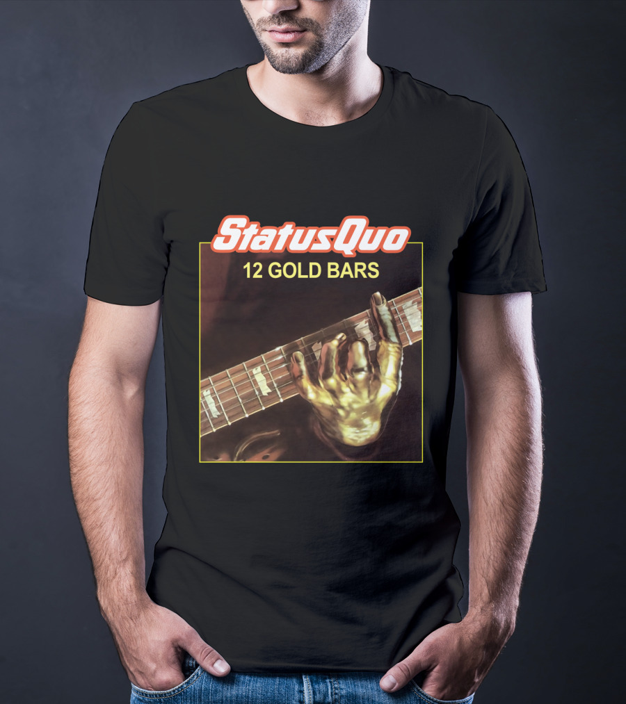 Status Quo 12 Gold Bars Album Cover T-Shirt