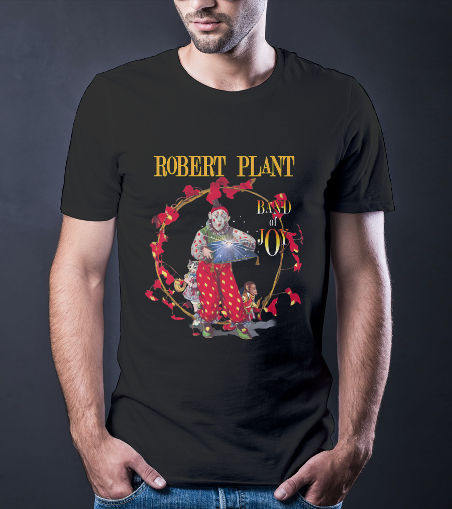 Robert Plant Band Of Joy Clown And Performers With Red Leaves T-Shirt