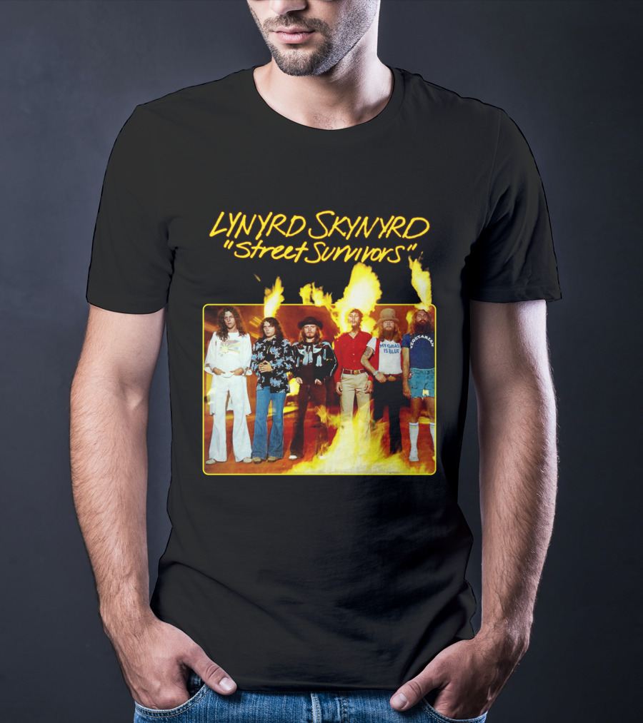 Lynyrd Skynyrd Street Survivors Album Cover Art Fiery T-Shirt