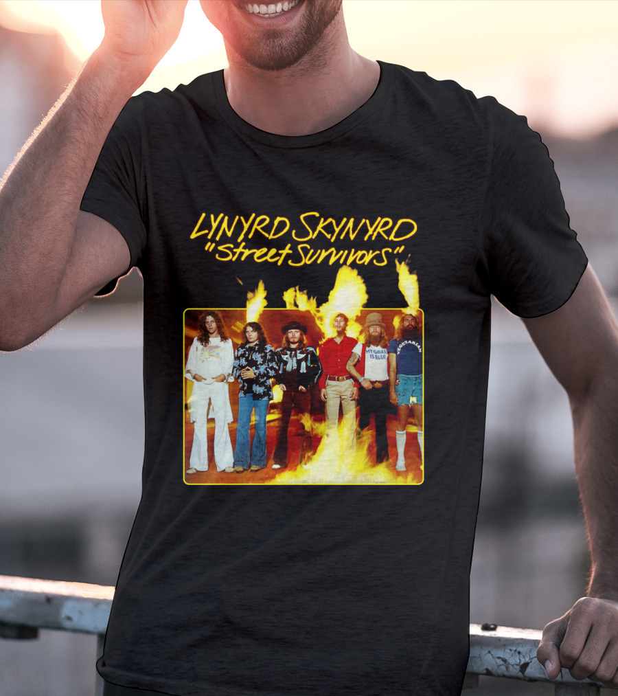Lynyrd Skynyrd Street Survivors Album Cover Art Fiery T-Shirt