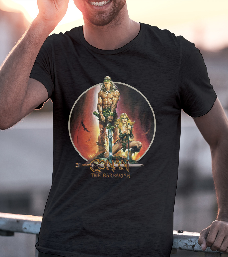 Conan The Barbarian Sword And Sorcery Fantasy Artwork T-Shirt