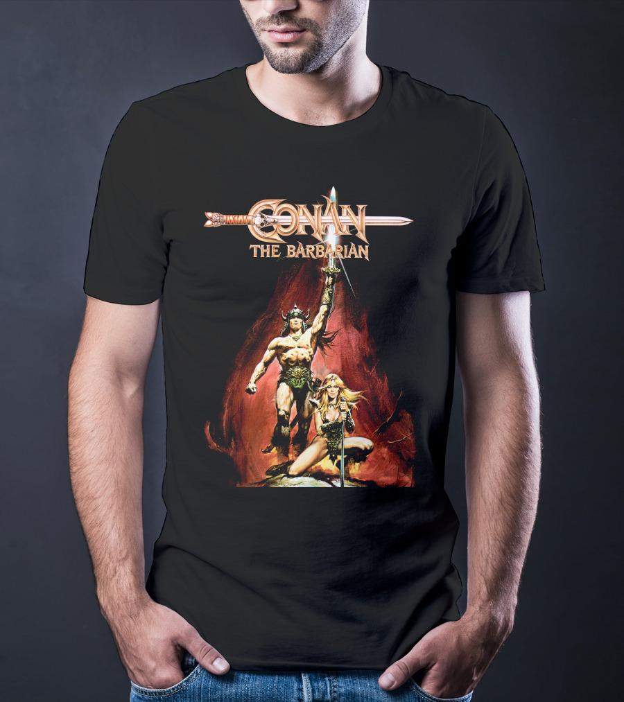 Conan The Barbarian Sword And Warrior Artwork T-Shirt