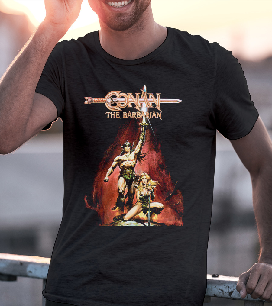 Conan The Barbarian Sword And Warrior Artwork T-Shirt