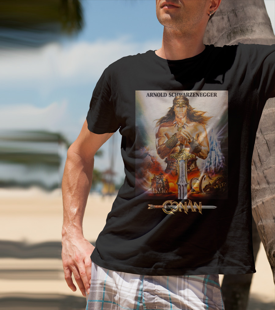 Arnold Schwarzenegger Conan The Barbarian Movie Poster T-Shirt
