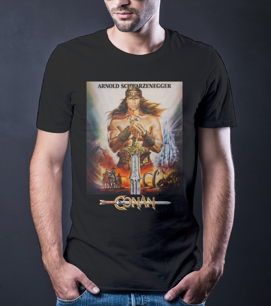 Arnold Schwarzenegger Conan The Barbarian Movie Poster T-Shirt