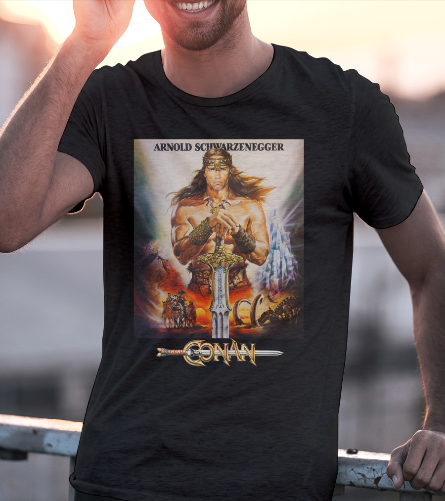Arnold Schwarzenegger Conan The Barbarian Movie Poster T-Shirt