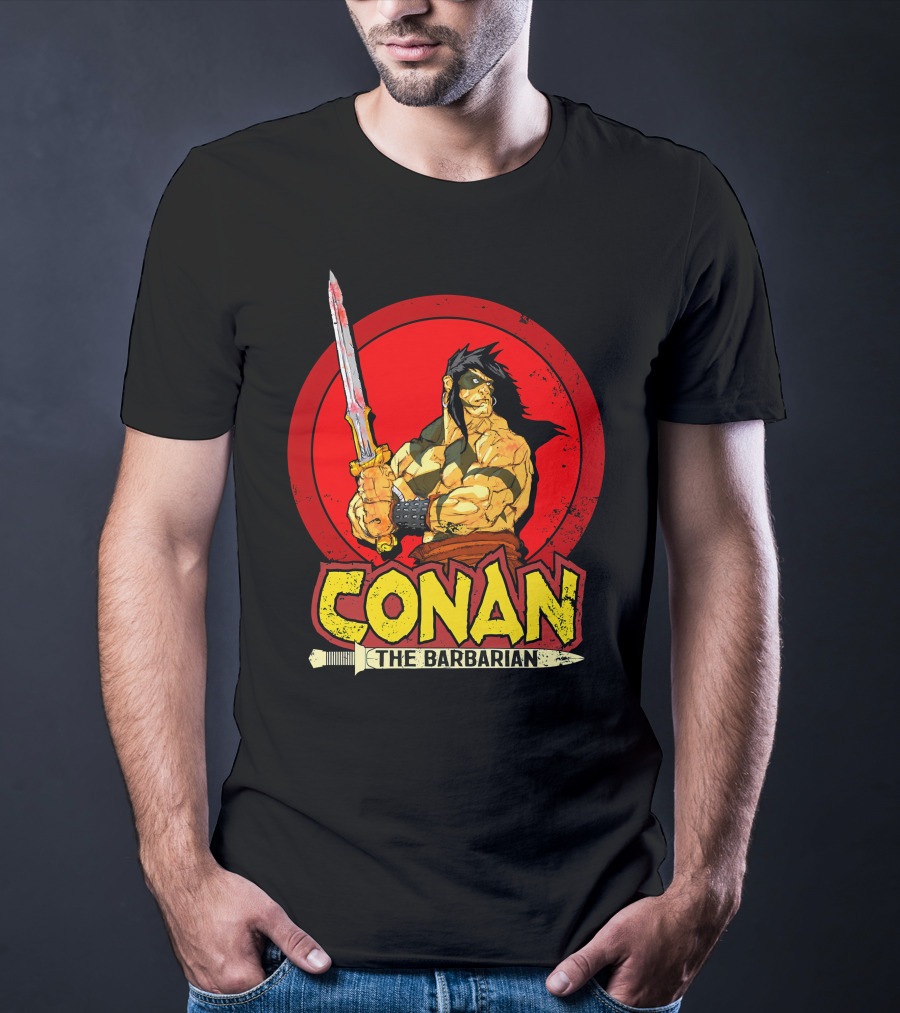 Conan The Barbarian Sword Warrior Red Circle T-Shirt