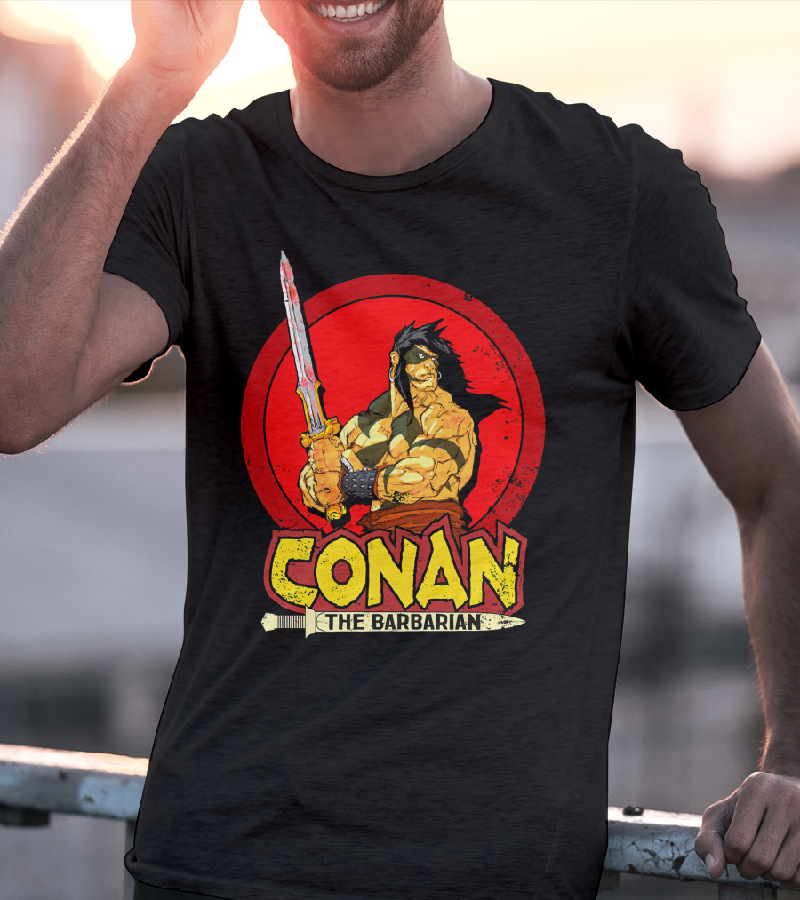 Conan The Barbarian Sword Warrior Red Circle T-Shirt