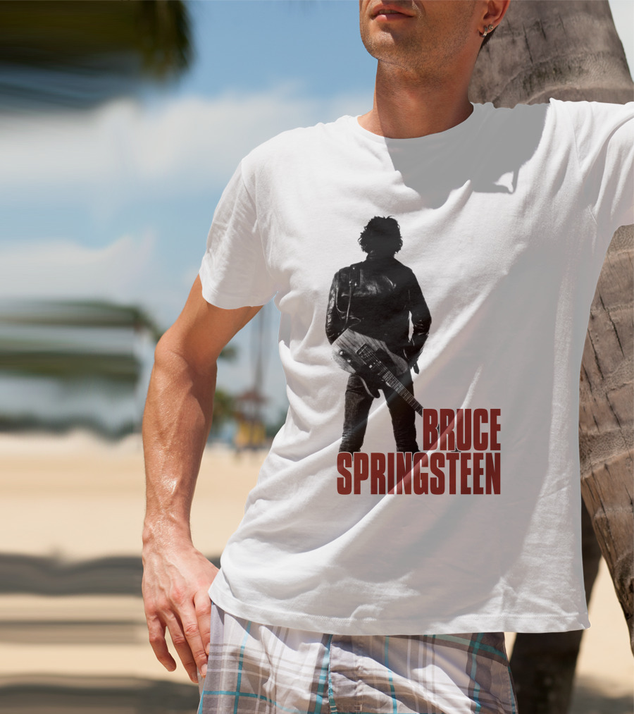 Bruce Springsteen Iconic Silhouette With Guitar T-Shirt