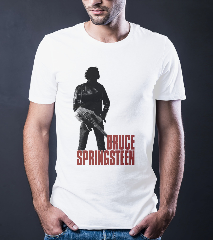 Bruce Springsteen Iconic Silhouette With Guitar T-Shirt