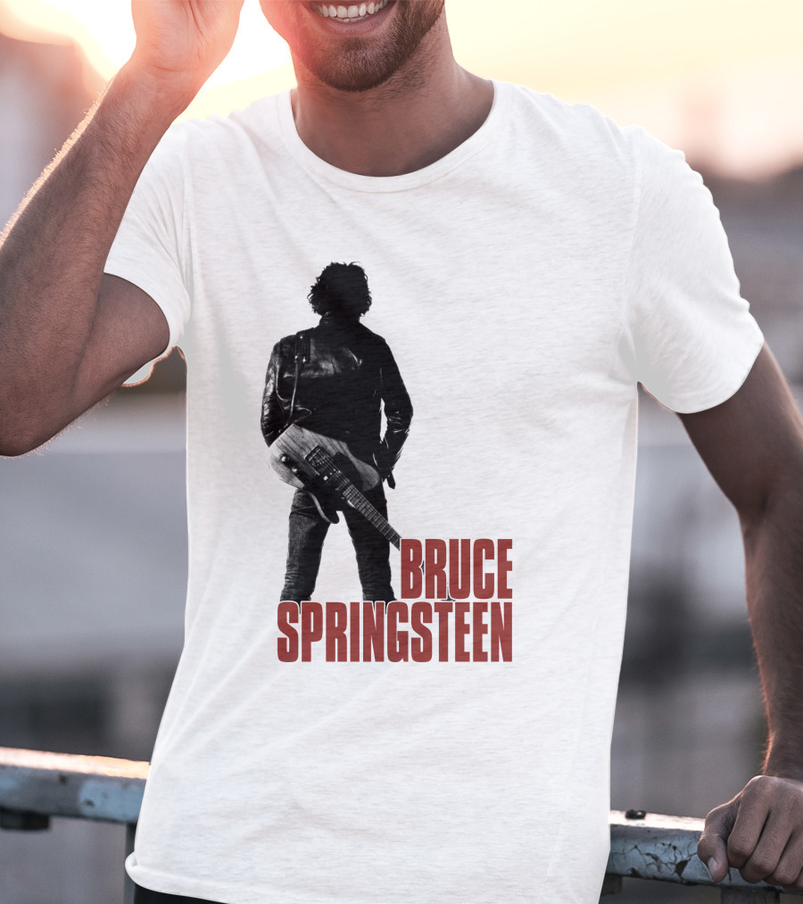 Bruce Springsteen Iconic Silhouette With Guitar T-Shirt