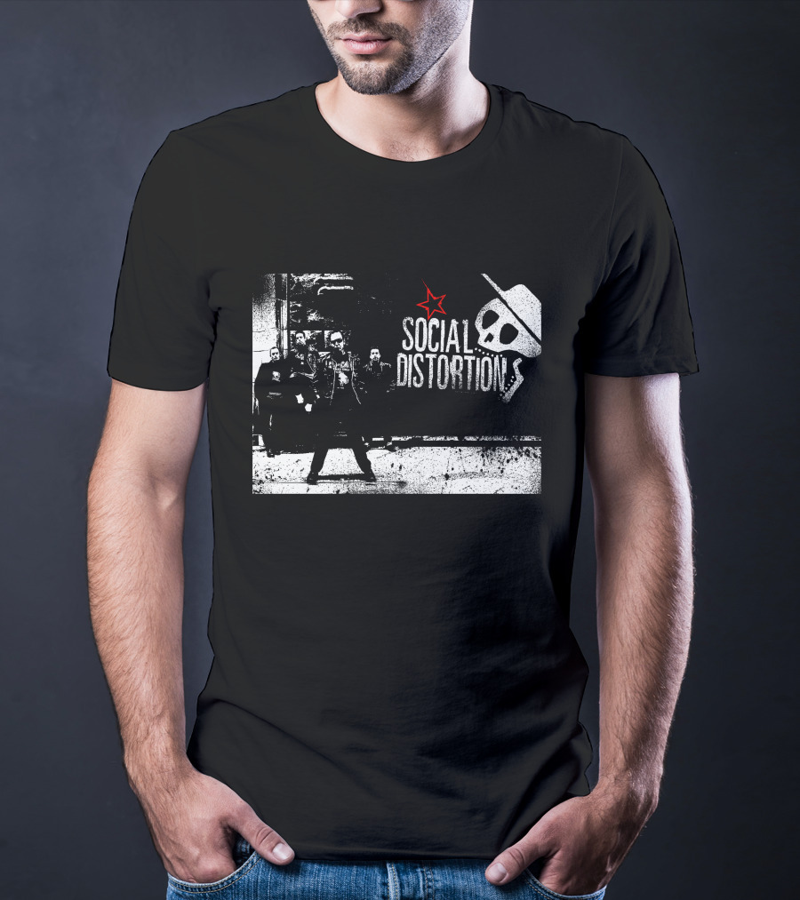 Social Distortions Skull Star Cowboy Hat Rebel Group T-Shirt
