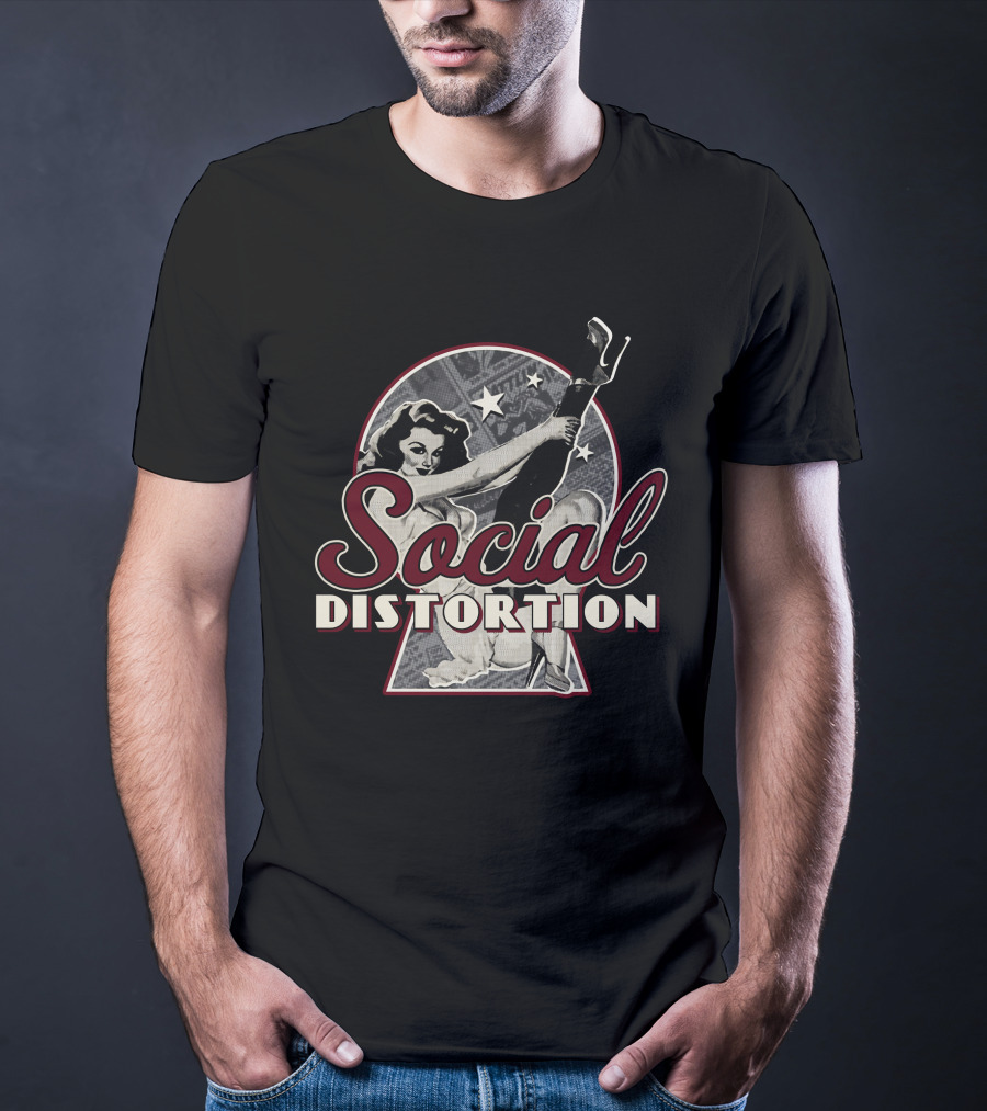 Social Distortion Retro Pin-Up Girl Art T-Shirt