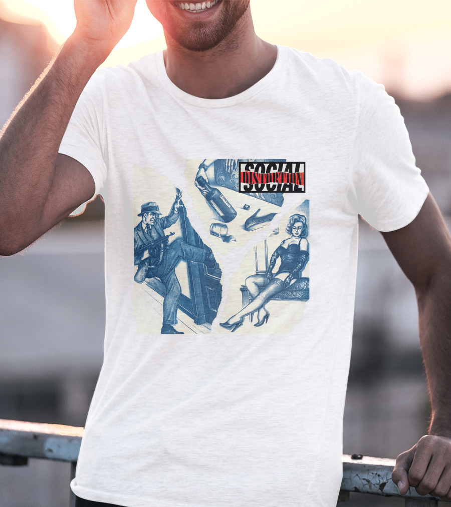 Social Distortion Retro Noir Collage With Gangster And Femme Fatale T-Shirt