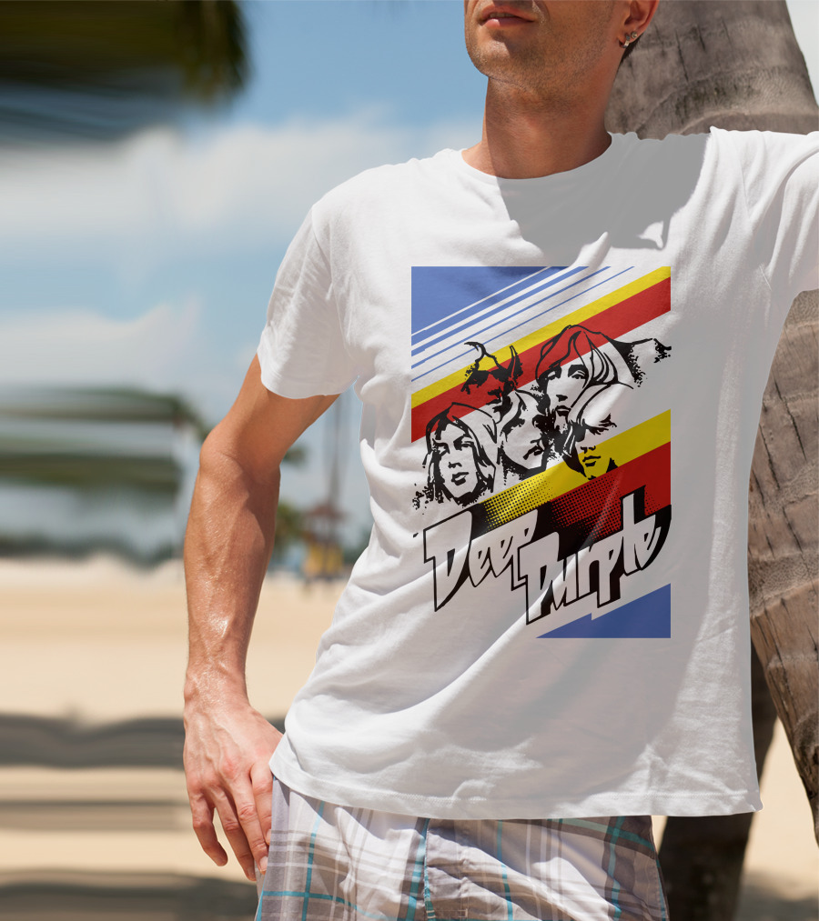 Deep Purple Iconic Band Members Retro Style T-Shirt