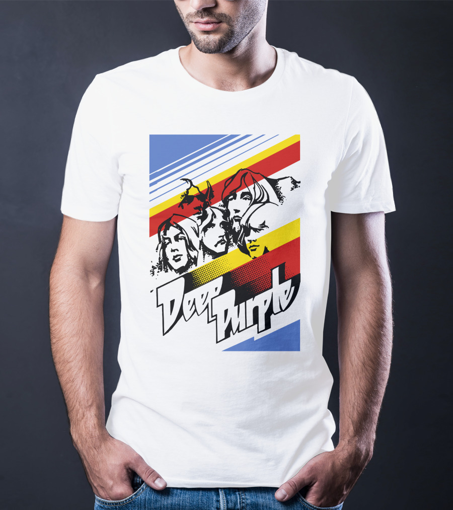 Deep Purple Iconic Band Members Retro Style T-Shirt