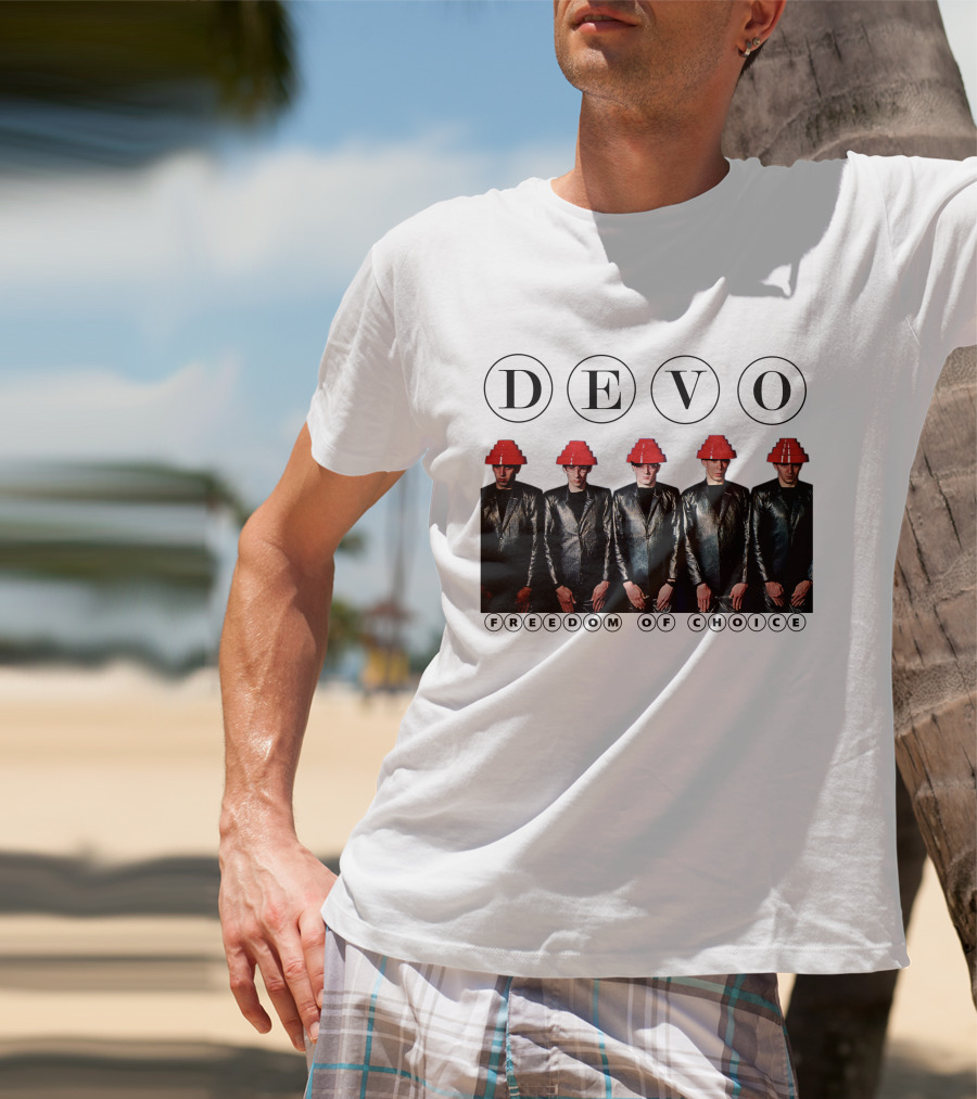 Devo Freedom Of Choice Red Energy Dome Hat Band Members T-Shirt