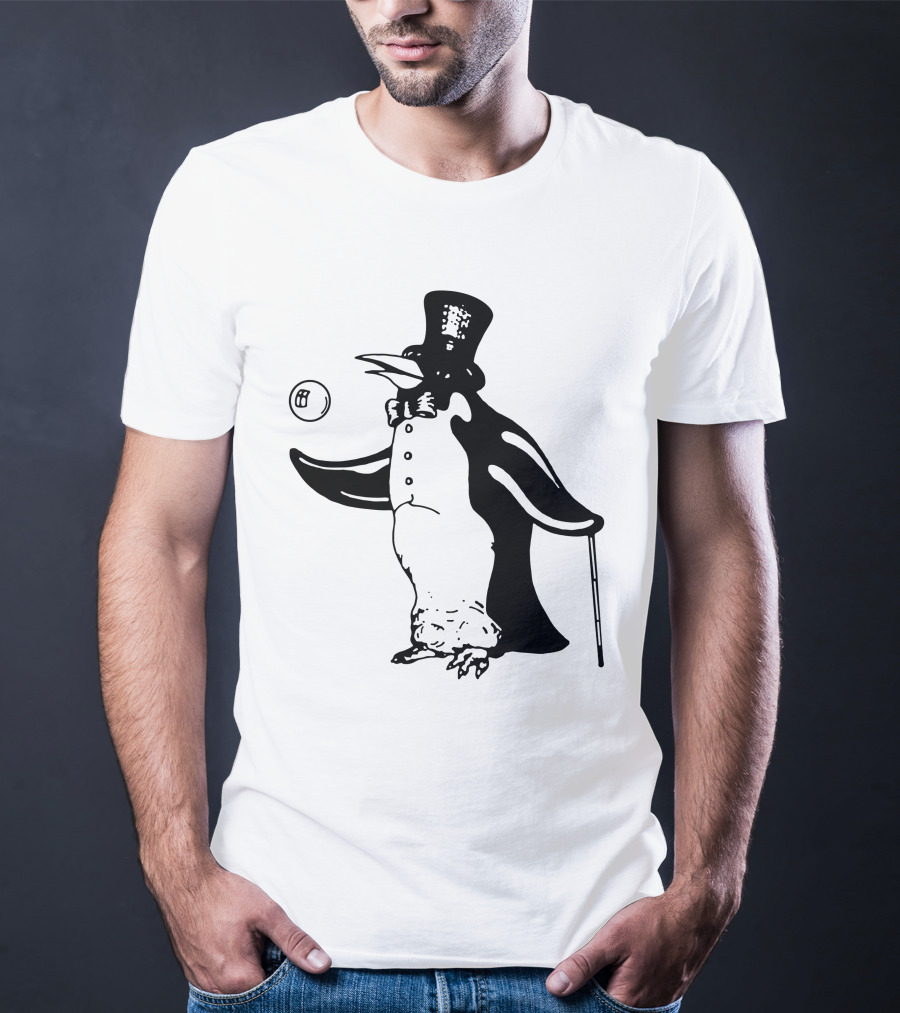 Penguin With Top Hat And Cane Flm T-Shirt